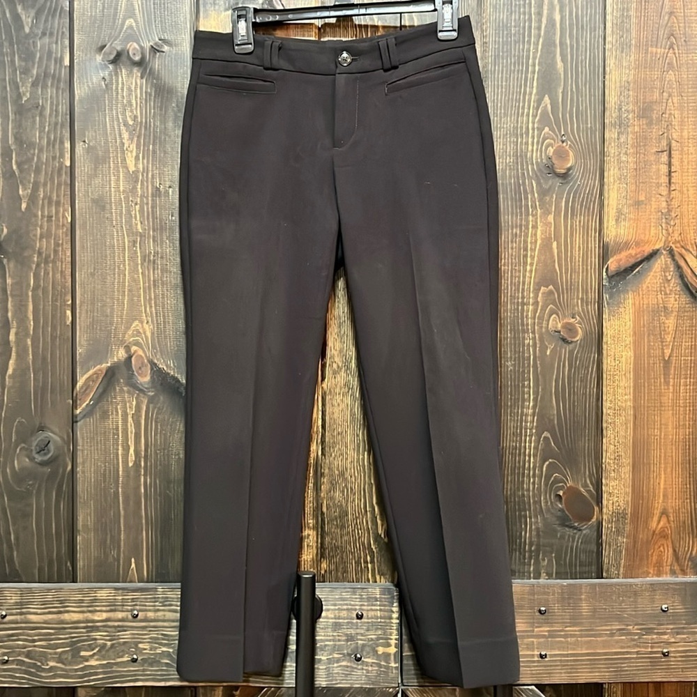 Banana Republic Logan Crop‎ Dress Pants 0 Black Stretch Office Career Trousers